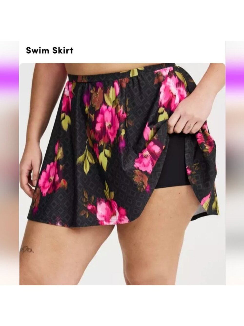 Torrid Wireless Floral Ruffle Bikini Top & Swim Skirt With Bottoms NWT Sz 4x - Picture 5 of 16